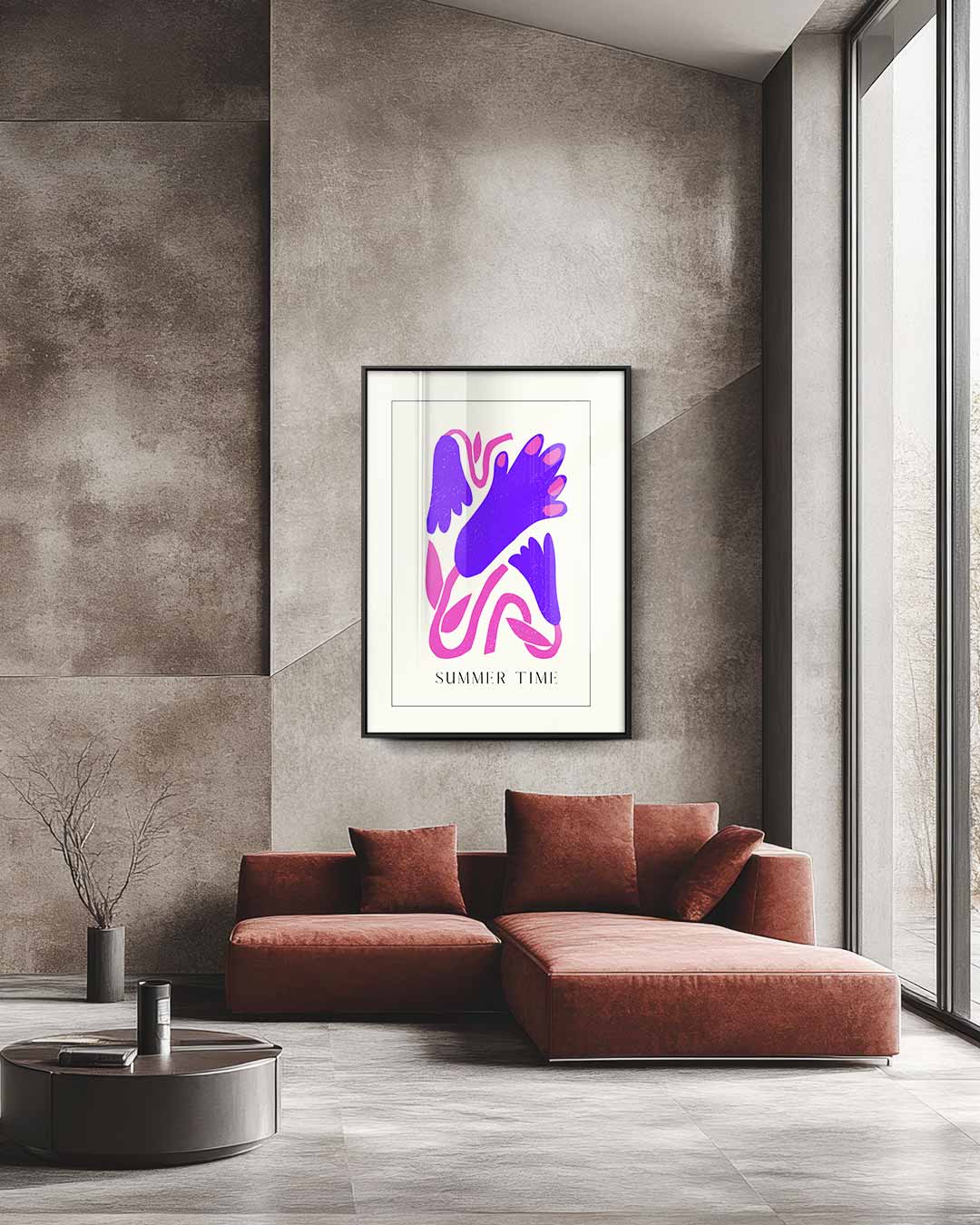Zomer Tijd Print – staande wandkunst voor woonkamer of interieur