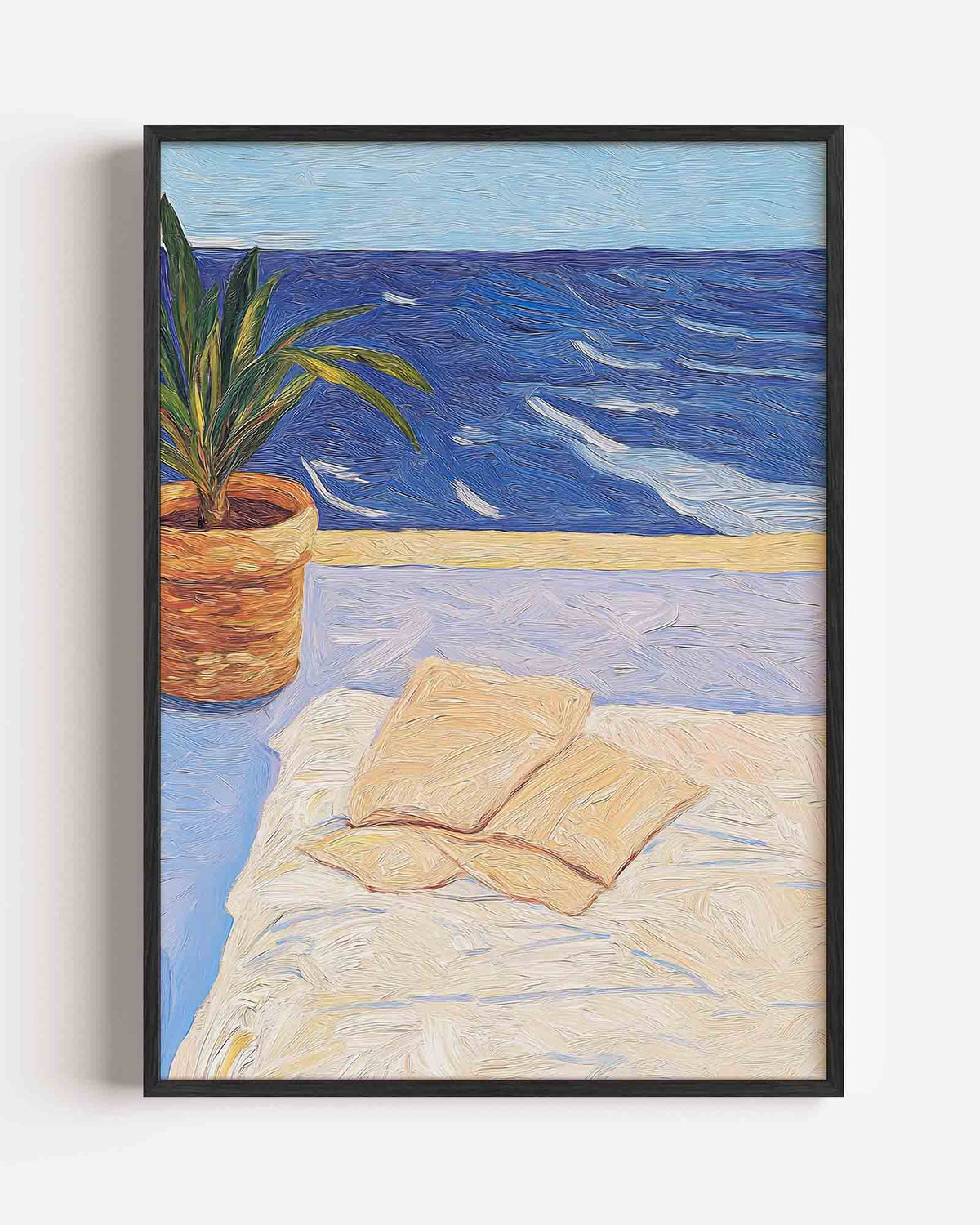 Plant en zee – dromerige illustratie poster als wanddecoratie