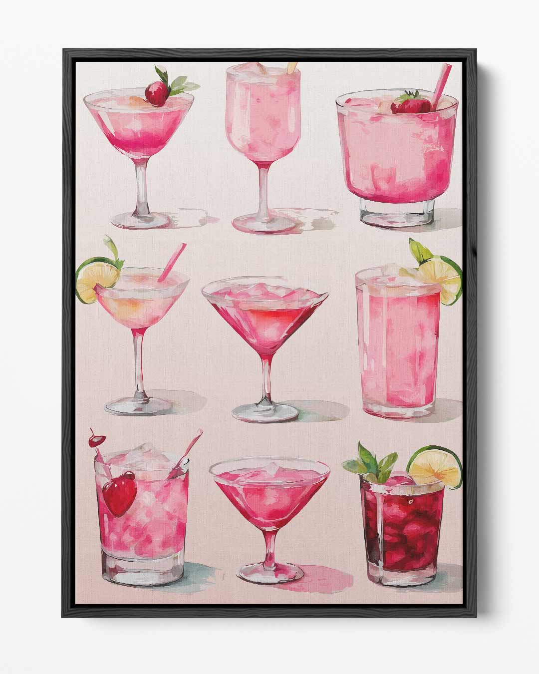 Cocktail Illustratie Print – portret kunstwerk als wanddecoratie