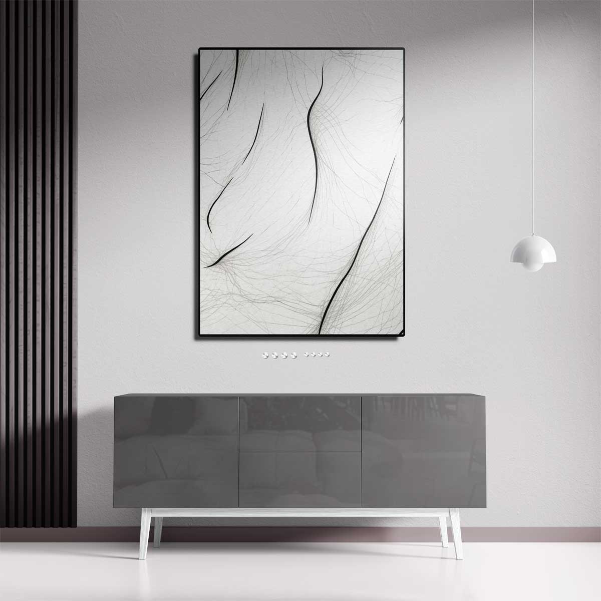 Subtiele Lijnen van Verwondering – canvas wanddecoratie in portret formaat