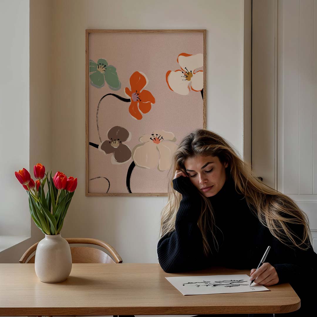 Bloemenpracht Wanddecoratie – bloemen poster in staand formaat