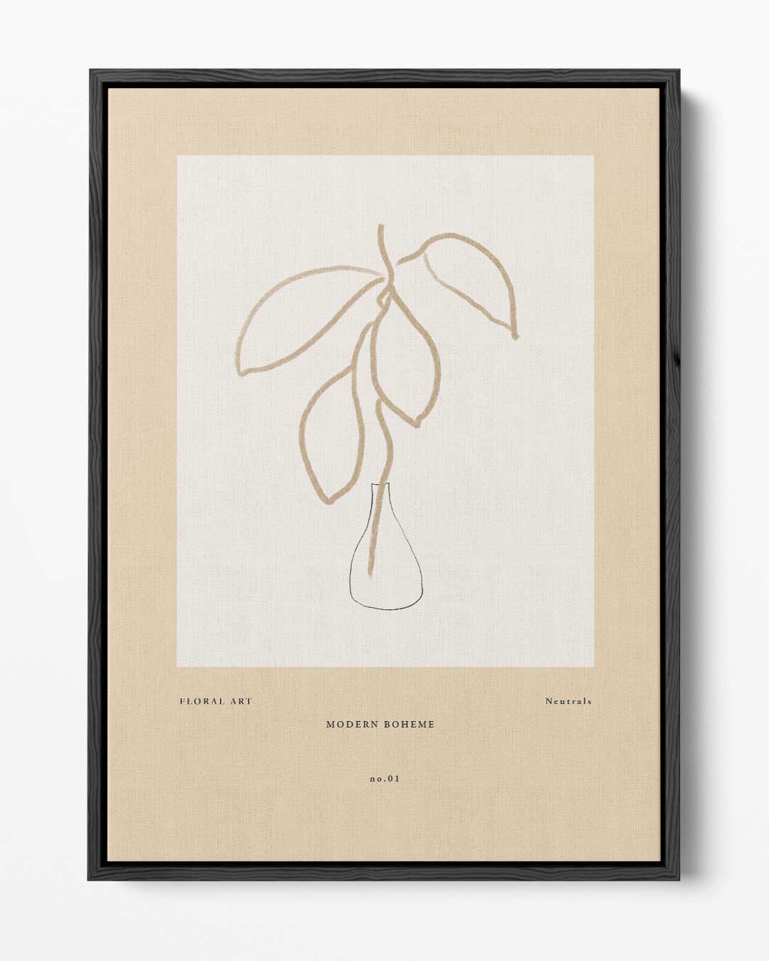 Moderne Boheemse Bloemtekening – portret kunstwerk als wanddecoratie