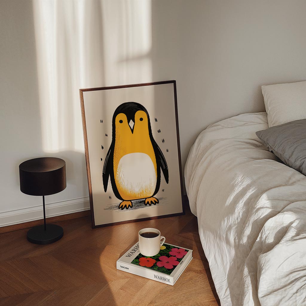 Schattige Pinguïn Illustratie – staande kinderkamer wanddecoratie van WallArtistic