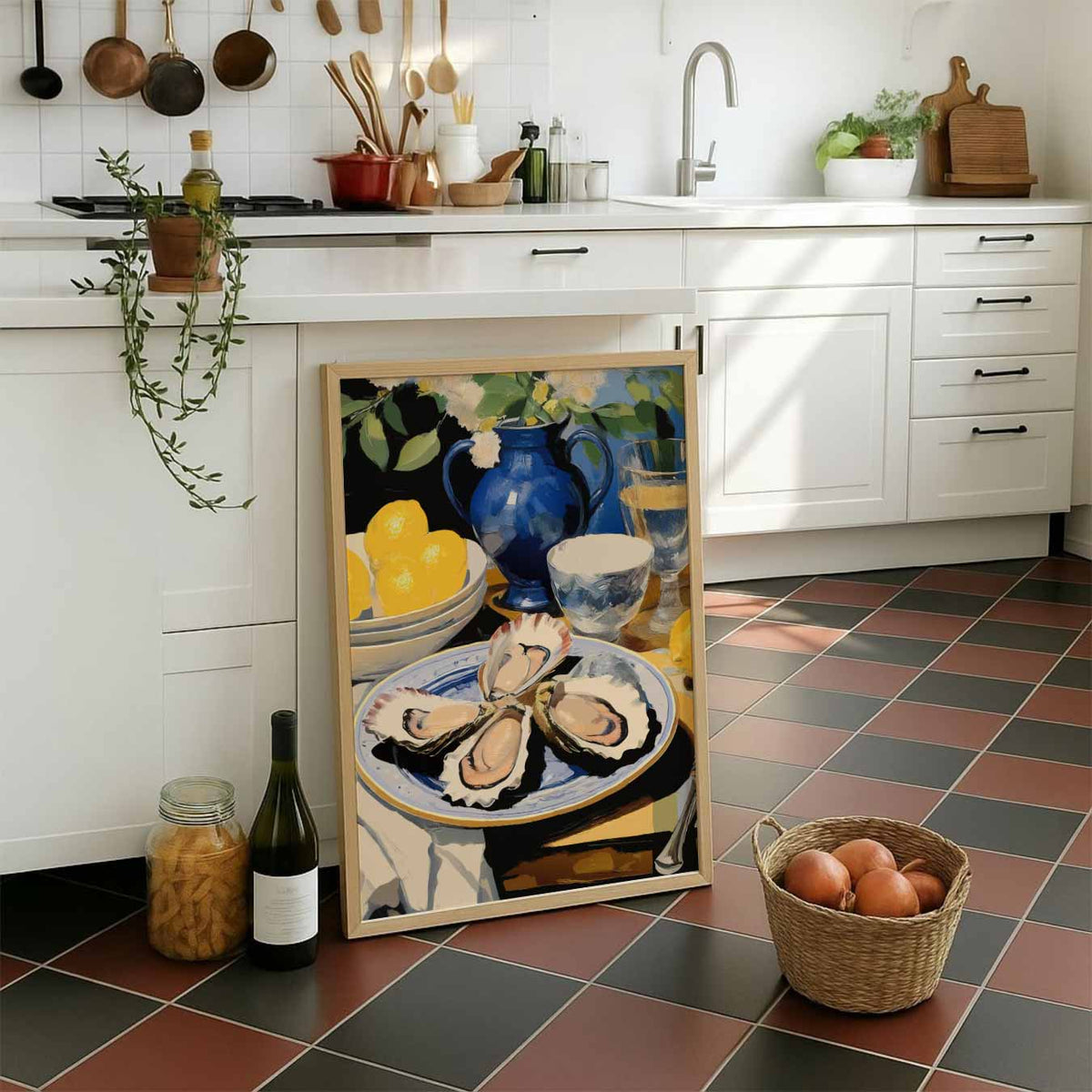 Elegante Stilleven – staande muurposter voor keuken of eethoek
