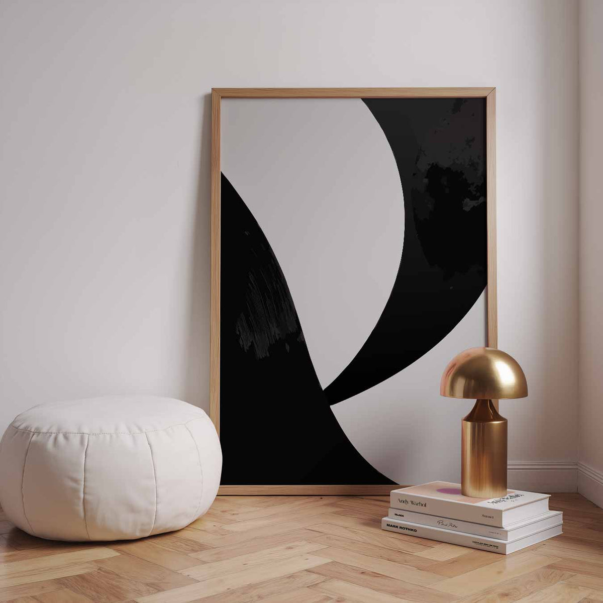 Stijlvolle Zwart-Wit Abstracte Kunstposter – staande kleurrijke abstracte wanddecoratie van WallArtistic
