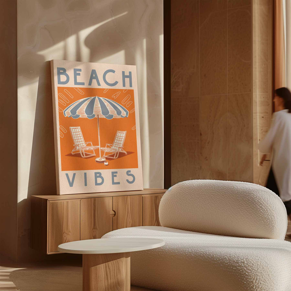 Zomerse Strandvibes – plexiglas wanddecoratie in portret formaat