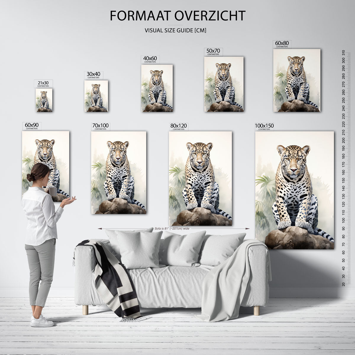 Luipaard op rots – staande muurposter met jungle thema