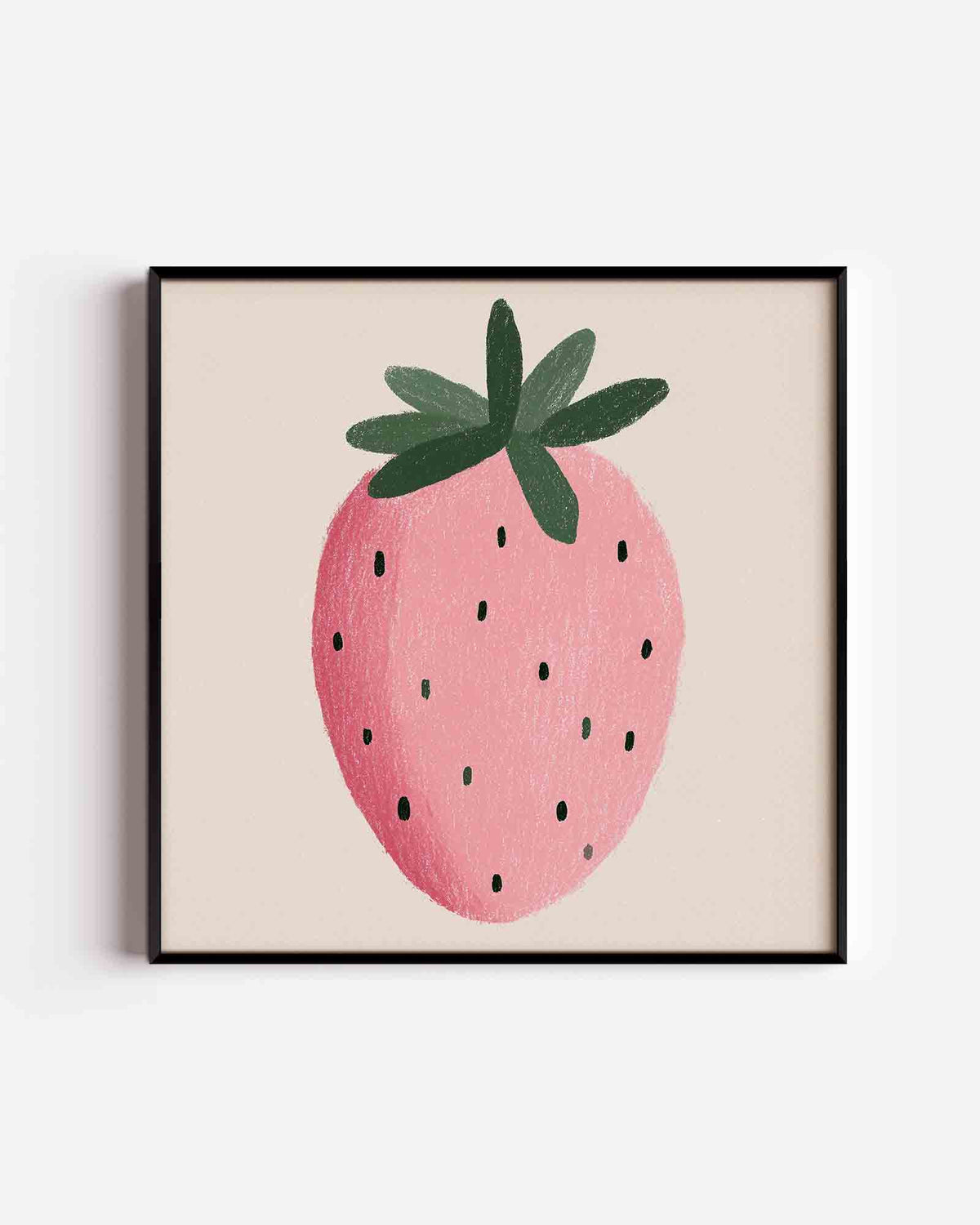 Aardbei illustratie – keuken vierkante poster als wanddecoratie