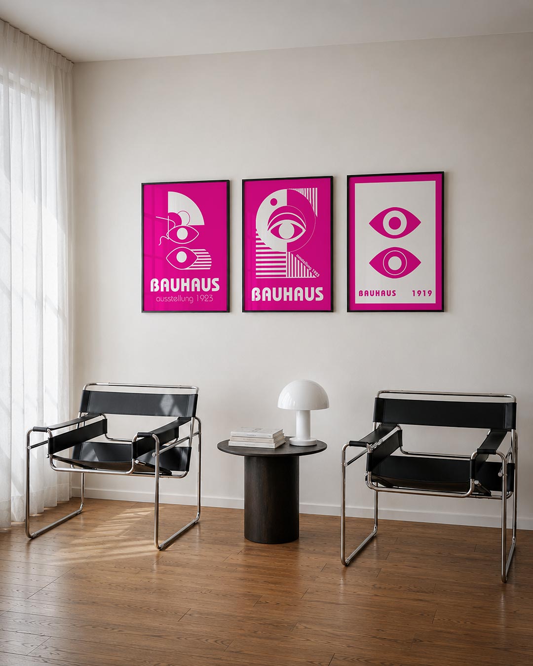 Vormen en vlakken posterset – tweede productweergave – deze posterset in drie delen toont een speelse combinatie van witte