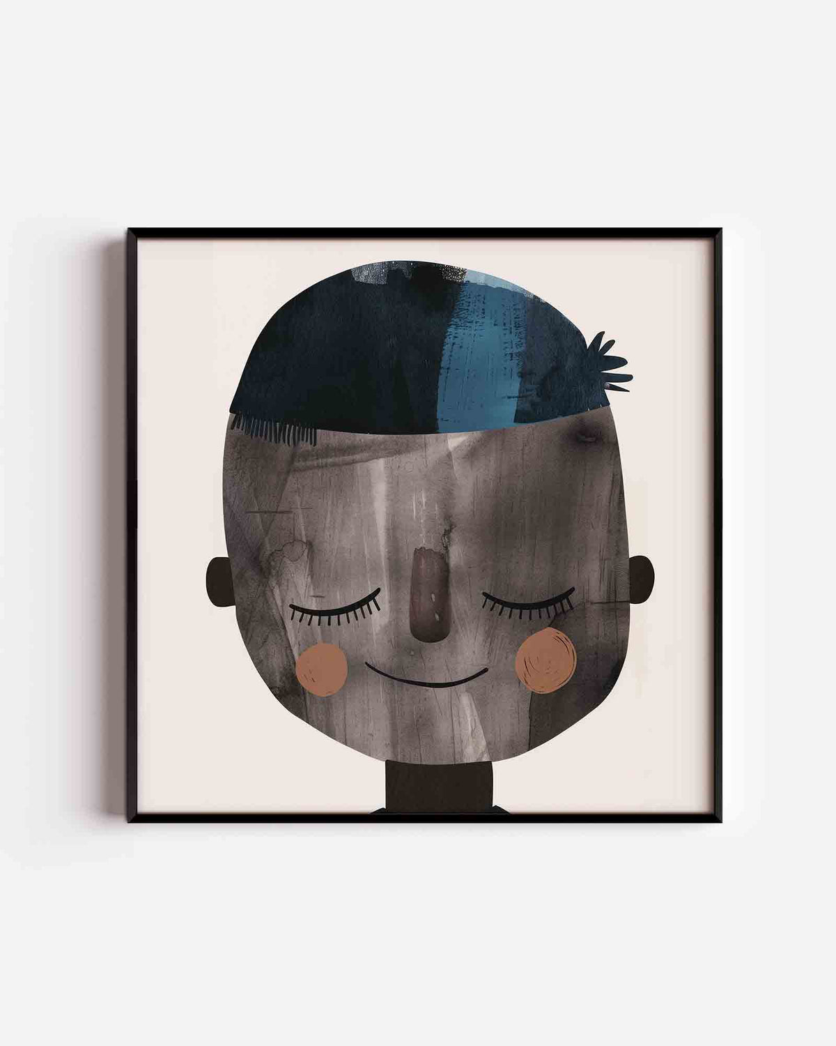 Lachend gezicht – vierkante kinderposter als wanddecoratie
