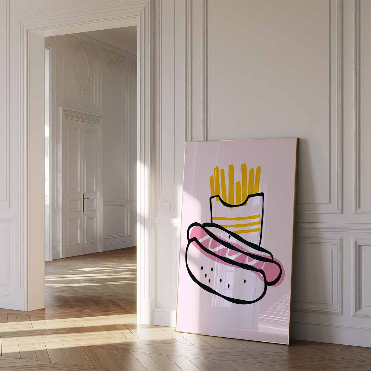 Speelse Fastfood – zomer poster als frisse staande wanddecoratie