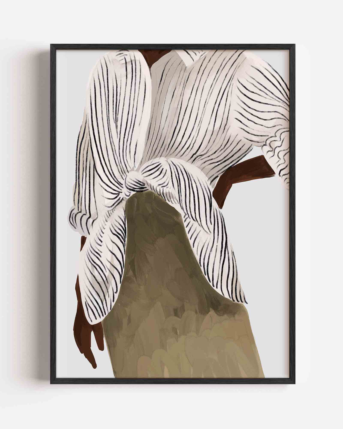 Gestreepte blouse – hedendaagse illustratie portret poster als wanddecoratie