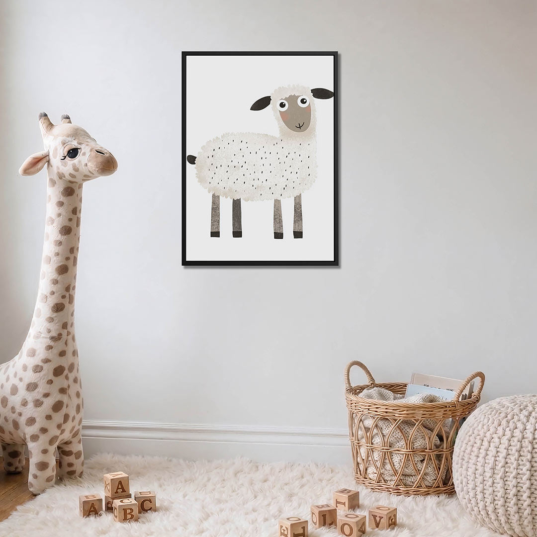 Vrolijk schaap – moderne staande wandkunst
