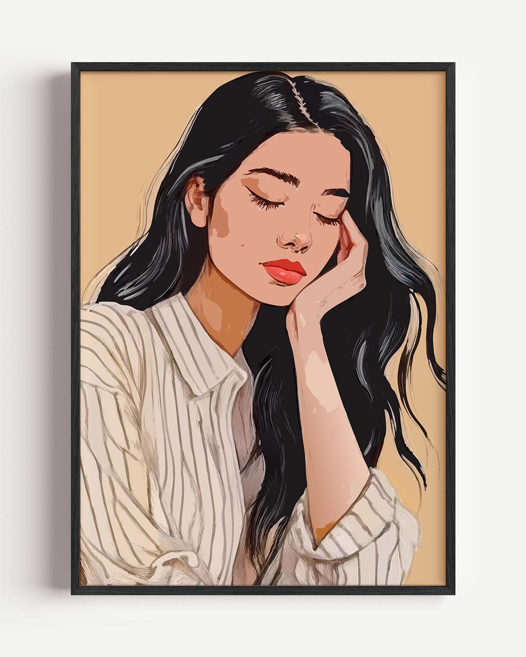Dromerige Damesportret – zomer portret poster als wanddecoratie