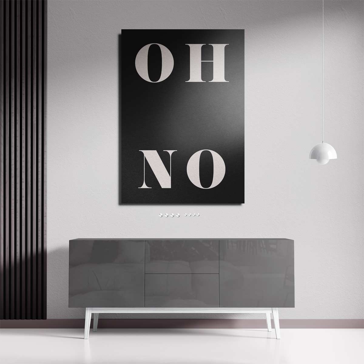 OH NO Typografie Art – staande wandkunst voor woonkamer of interieur