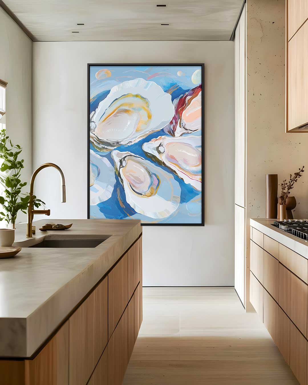 Oesterglans – staand kunstwerk voor modern interieur