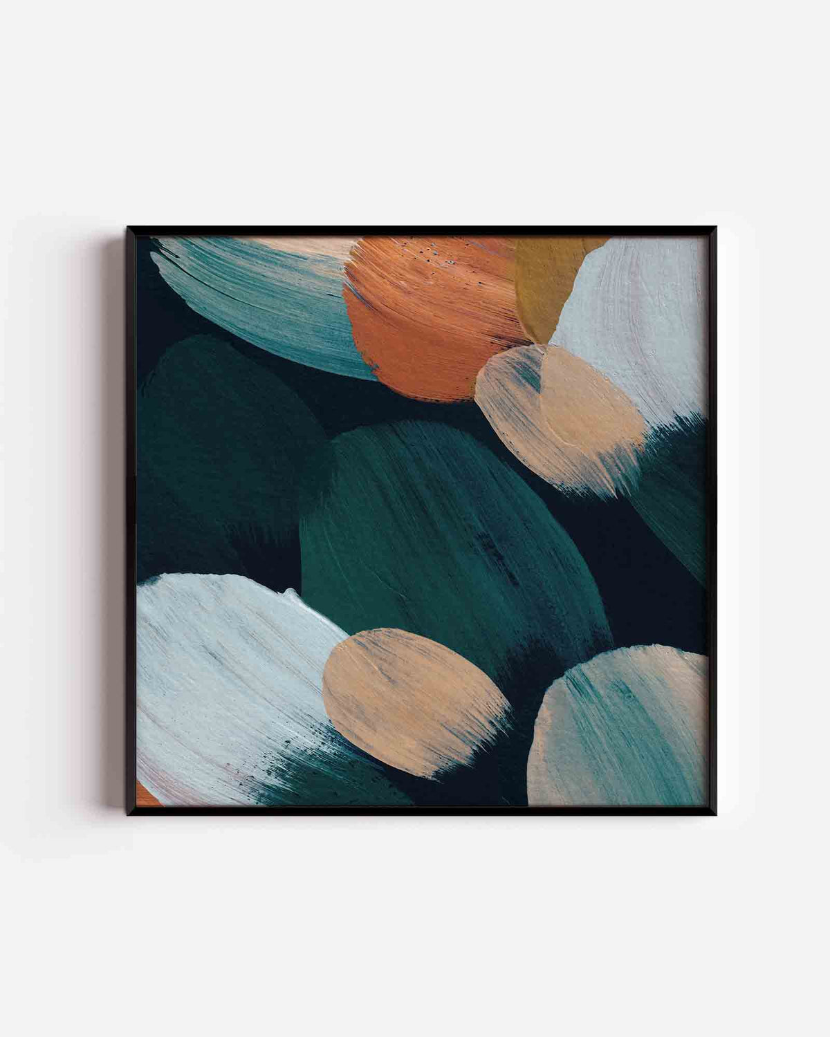 Abstracte penseelstreken – schilderkunst vierkante poster als wanddecoratie