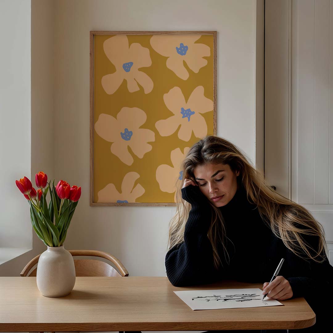 Vrolijke Bloemenpracht – bloemen poster in staand formaat
