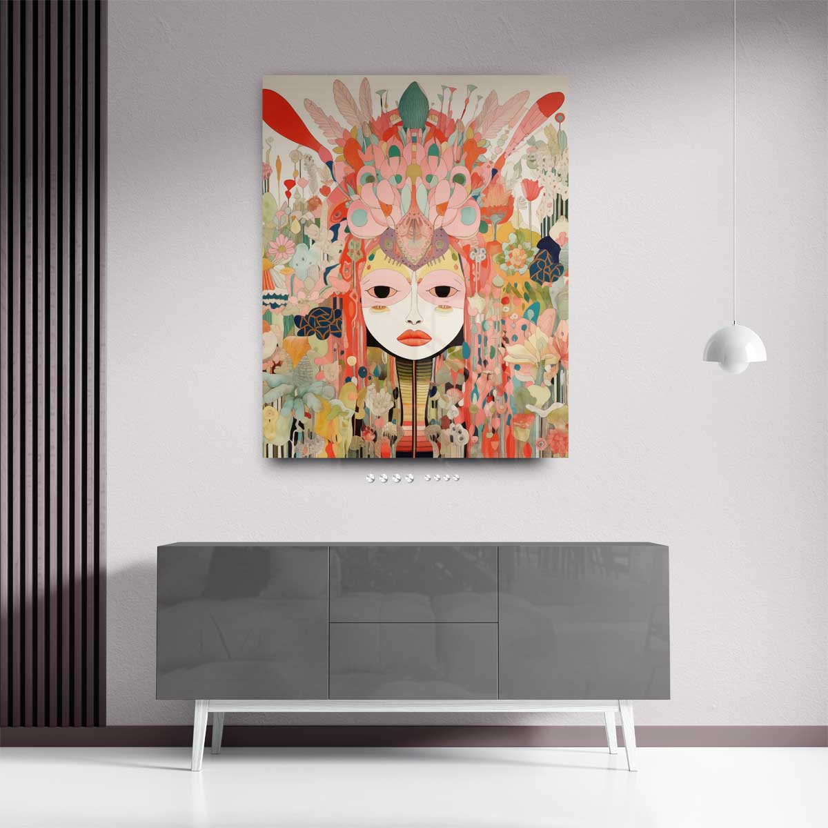 Vrolijke Fantasiegezichten – plexiglas kunstwerk als wanddecoratie