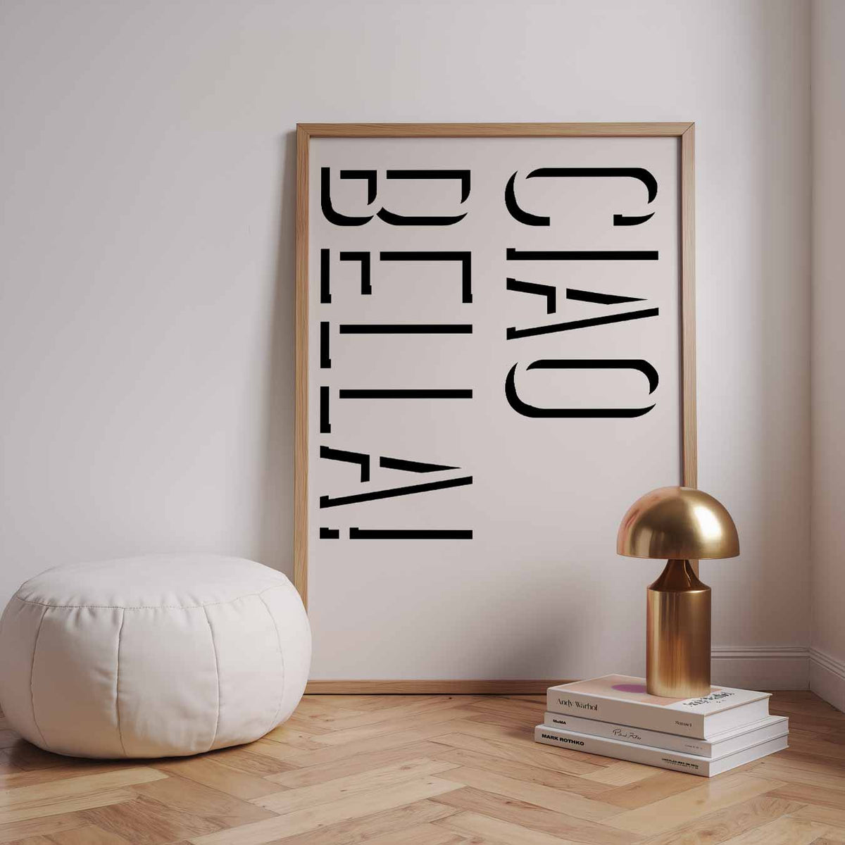 Stijlvolle Ciao Bella – urban poster in staand formaat