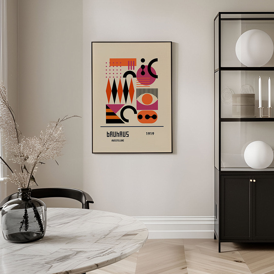 Vormen en vlakkenspel – geometrische Bauhaus poster in staand formaat