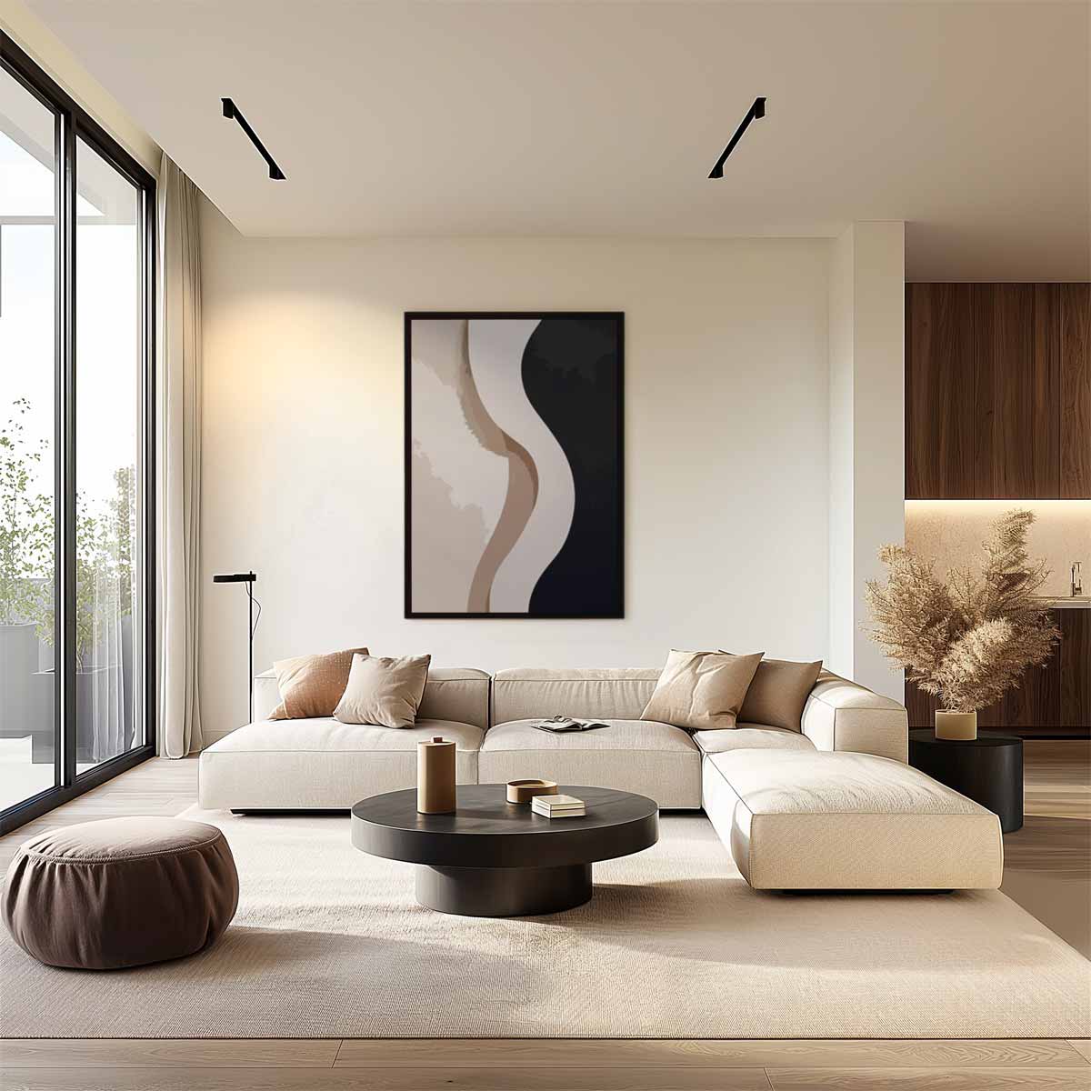 Golvende Abstractie – plexiglas wanddecoratie in portret formaat