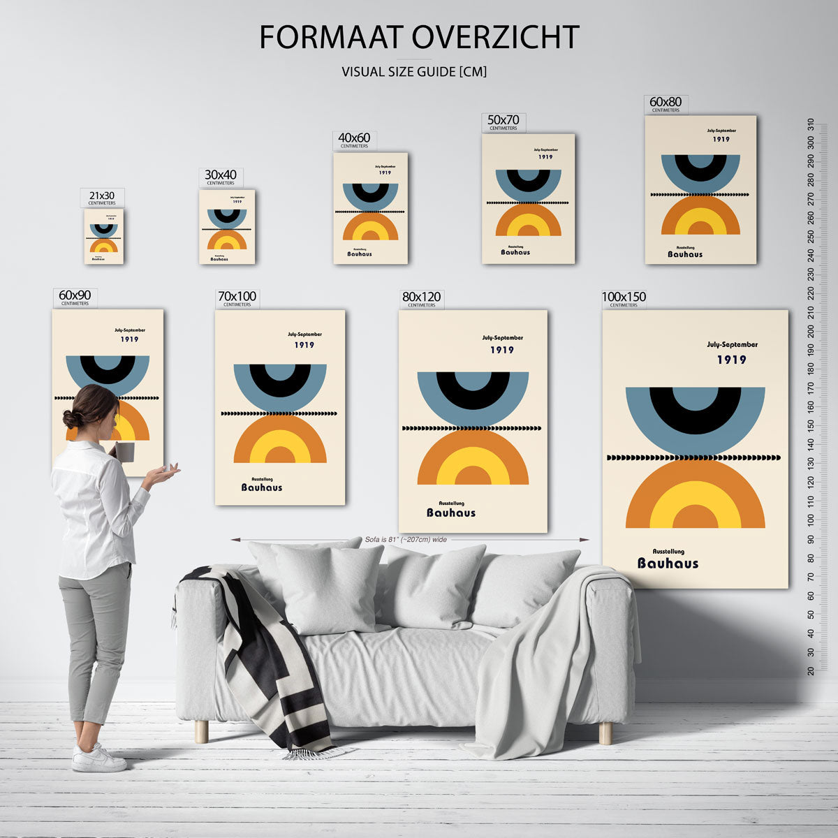 Vorm en balans – geometrische poster in Bauhaus-stijl van WallArtistic
