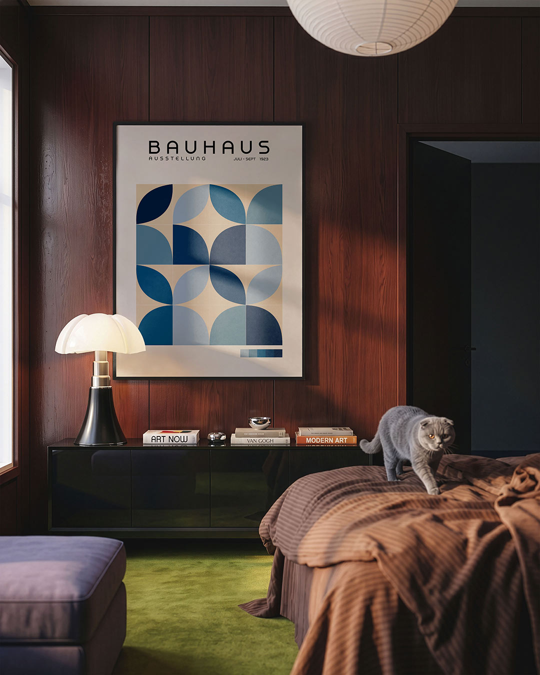 Vormritme en kleur – geometrische Bauhaus poster in staand formaat