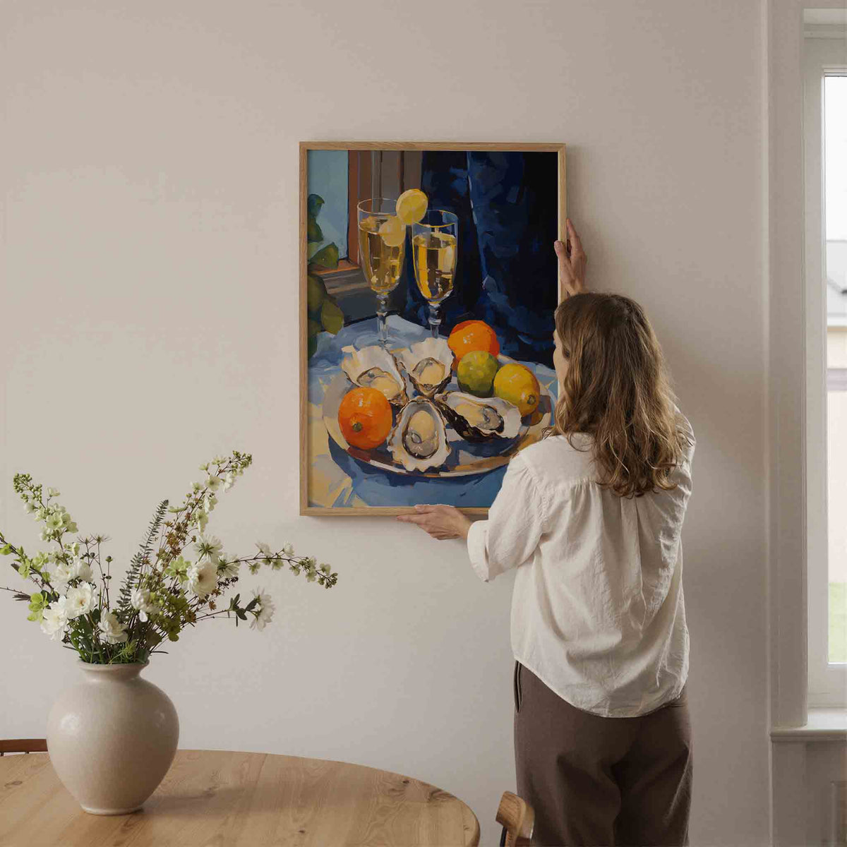 Oesters en citrus – botanische wandkunst als portret poster