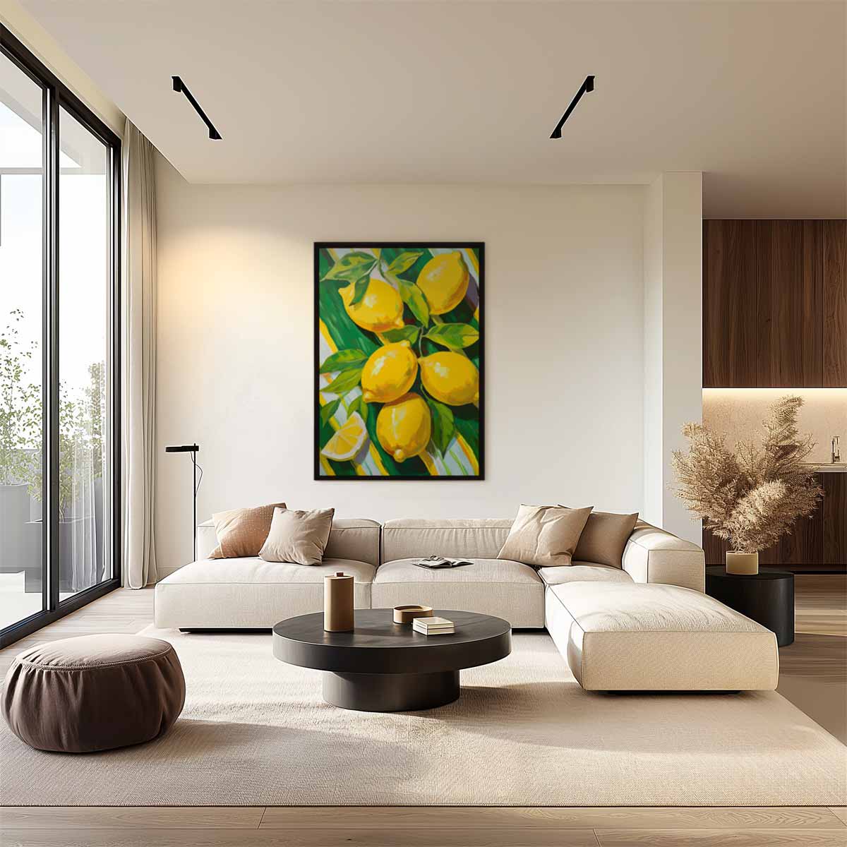 Zonnige Citroenen – dibond wanddecoratie in staand formaat