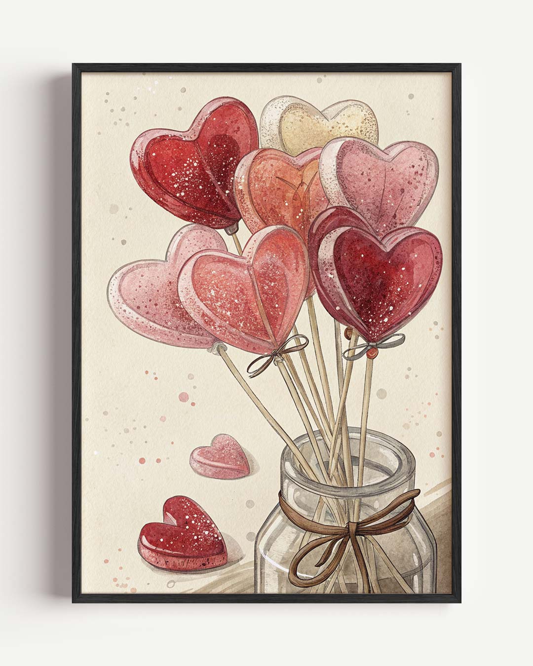 Zachte Hartjes Lolly – zomer portret poster als wanddecoratie