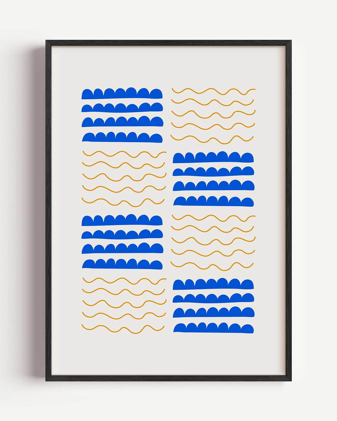 Golven van Blauw – kleurrijke abstracte portret poster als wanddecoratie
