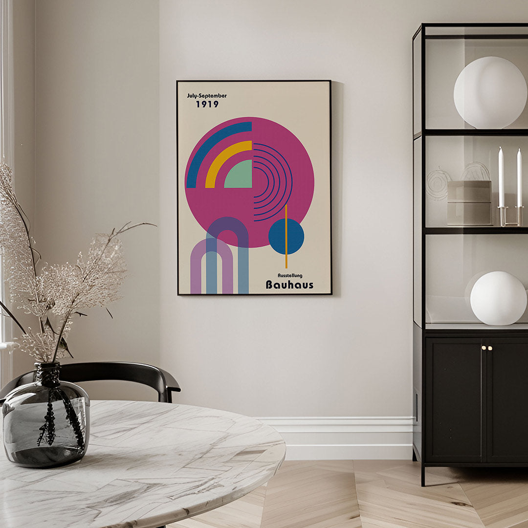 Vormen en vlakkenspel – geometrische Bauhaus poster in staand formaat