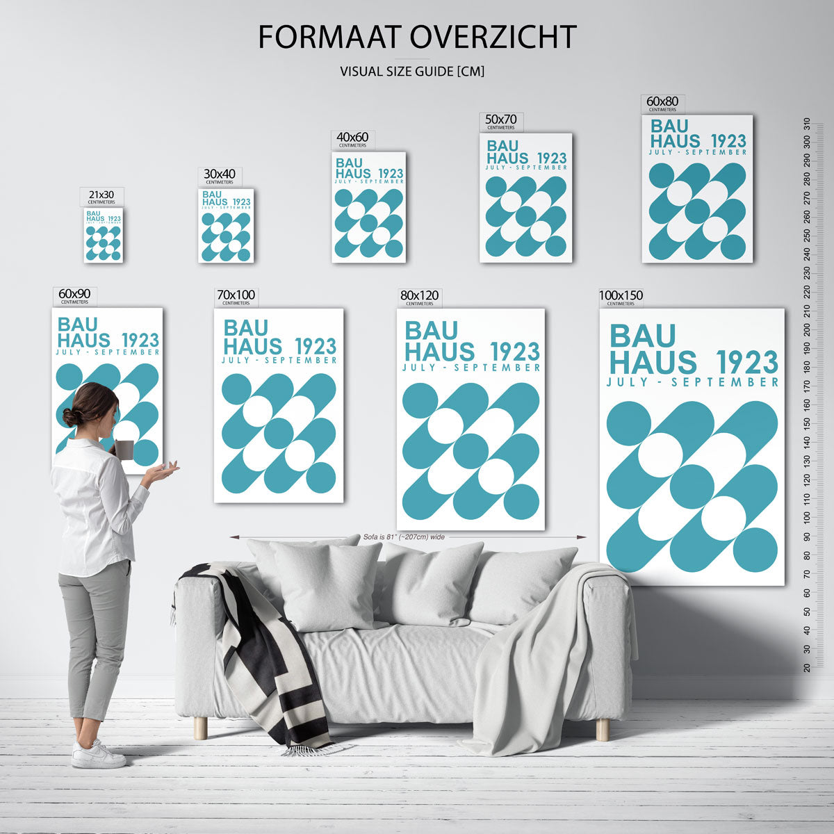 Vormen en vlakken – geometrische poster in Bauhaus-stijl van WallArtistic