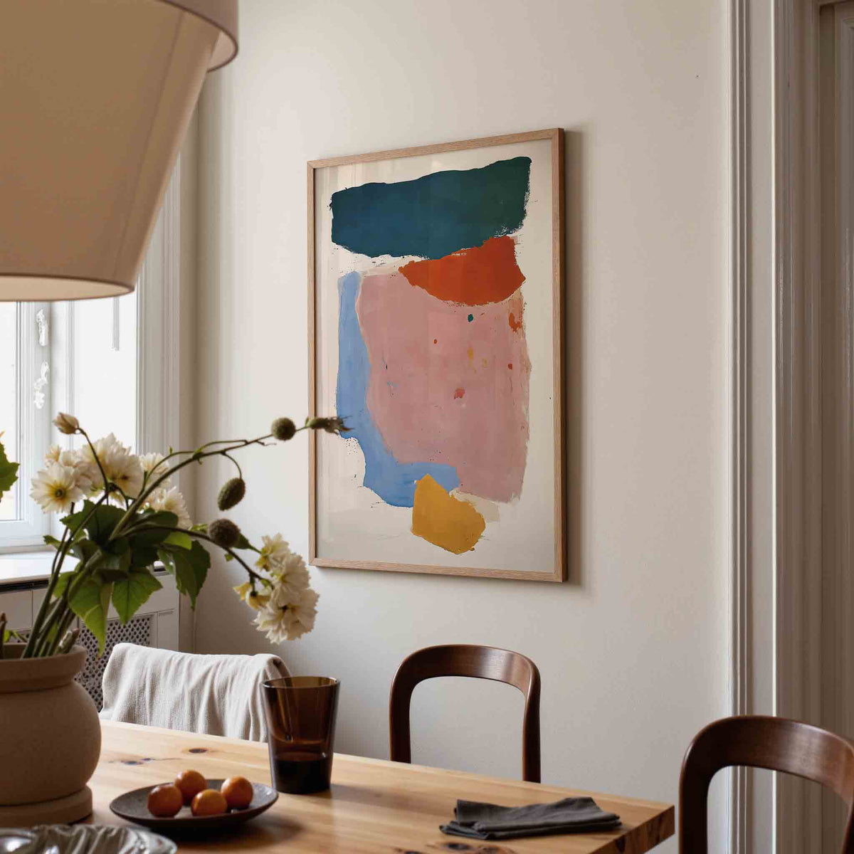 Abstracte vormen – eigentijdse illustratie poster in staand formaat