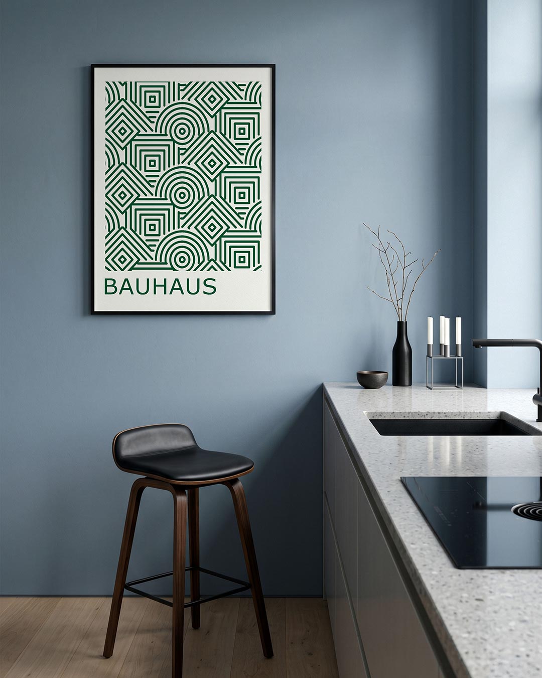  – geometrische Bauhaus poster in staand formaat