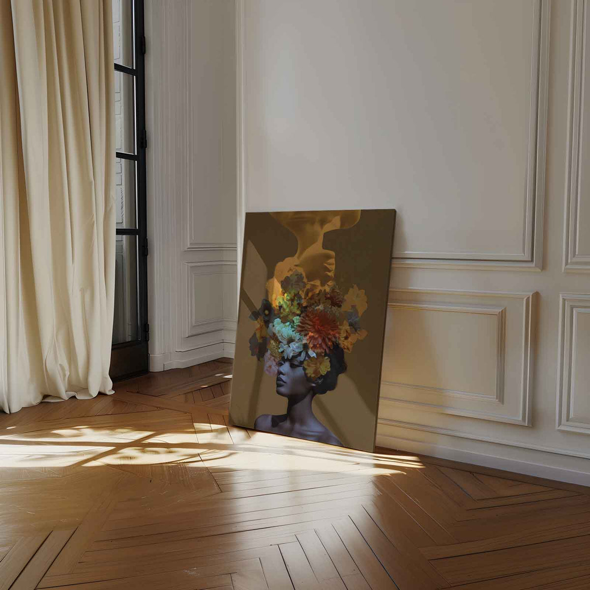 Bloemendroom Portret – staand kunstwerk voor modern interieur