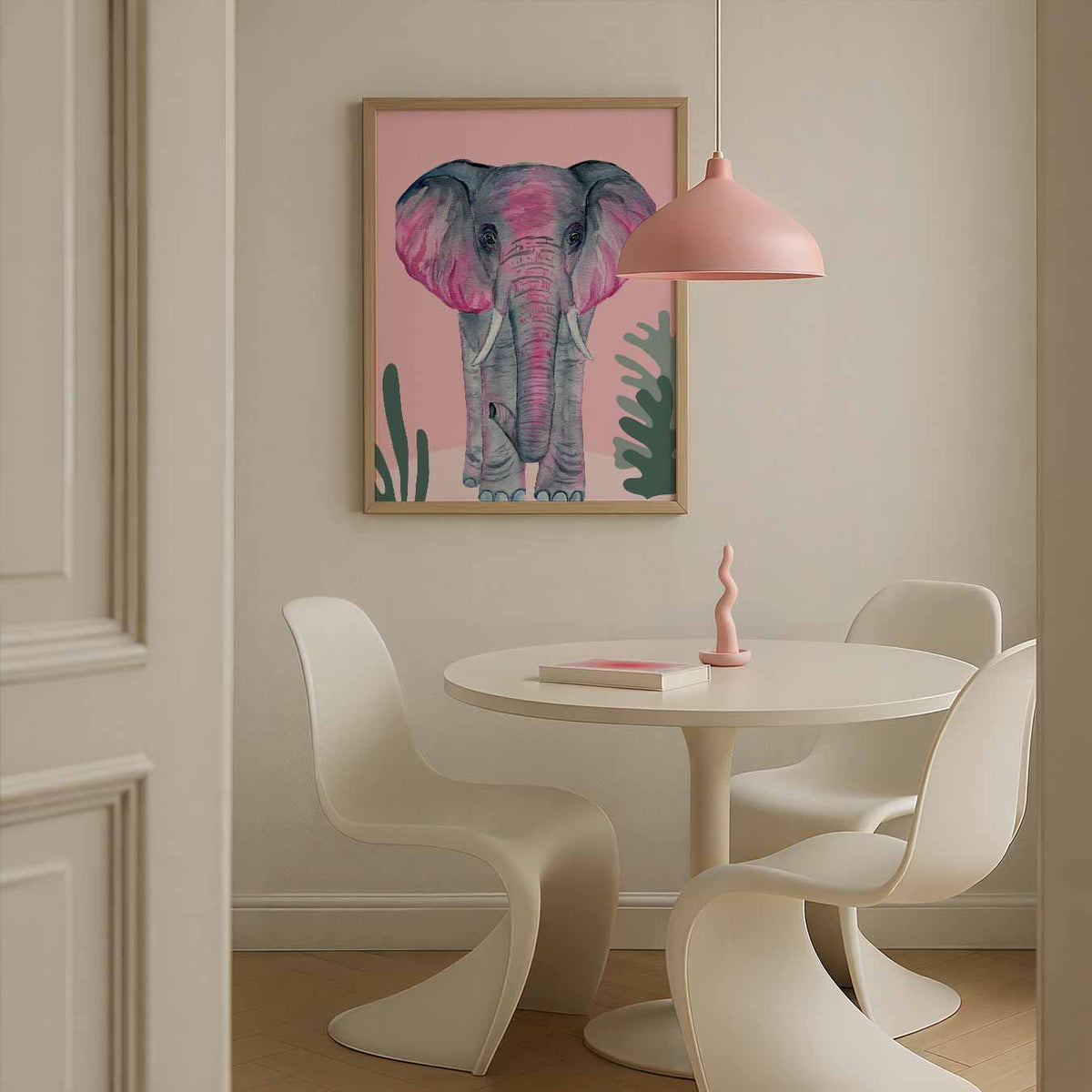 Olifant in Pastel – Streetart wandkunst als portret poster