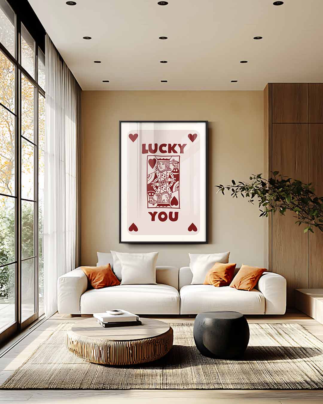 Lucky You Speelkaart Kunst – staand kunstwerk voor modern interieur