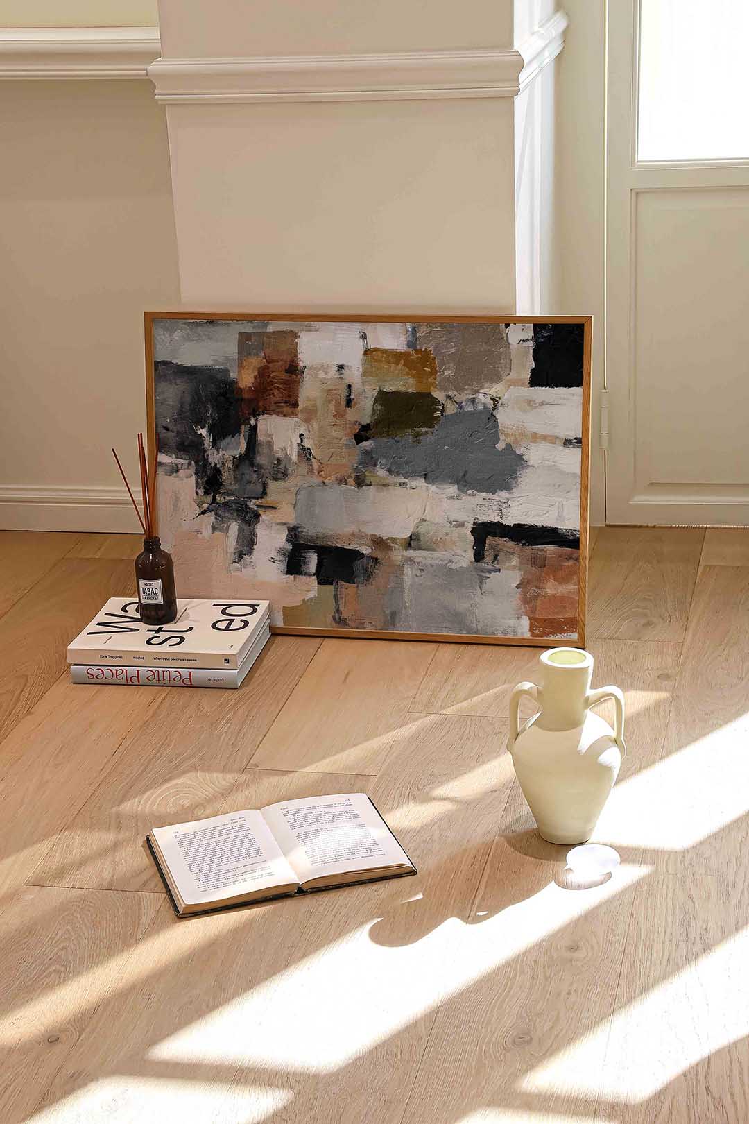 Abstracte vormen – liggende abstracte wanddecoratie van WallArtistic