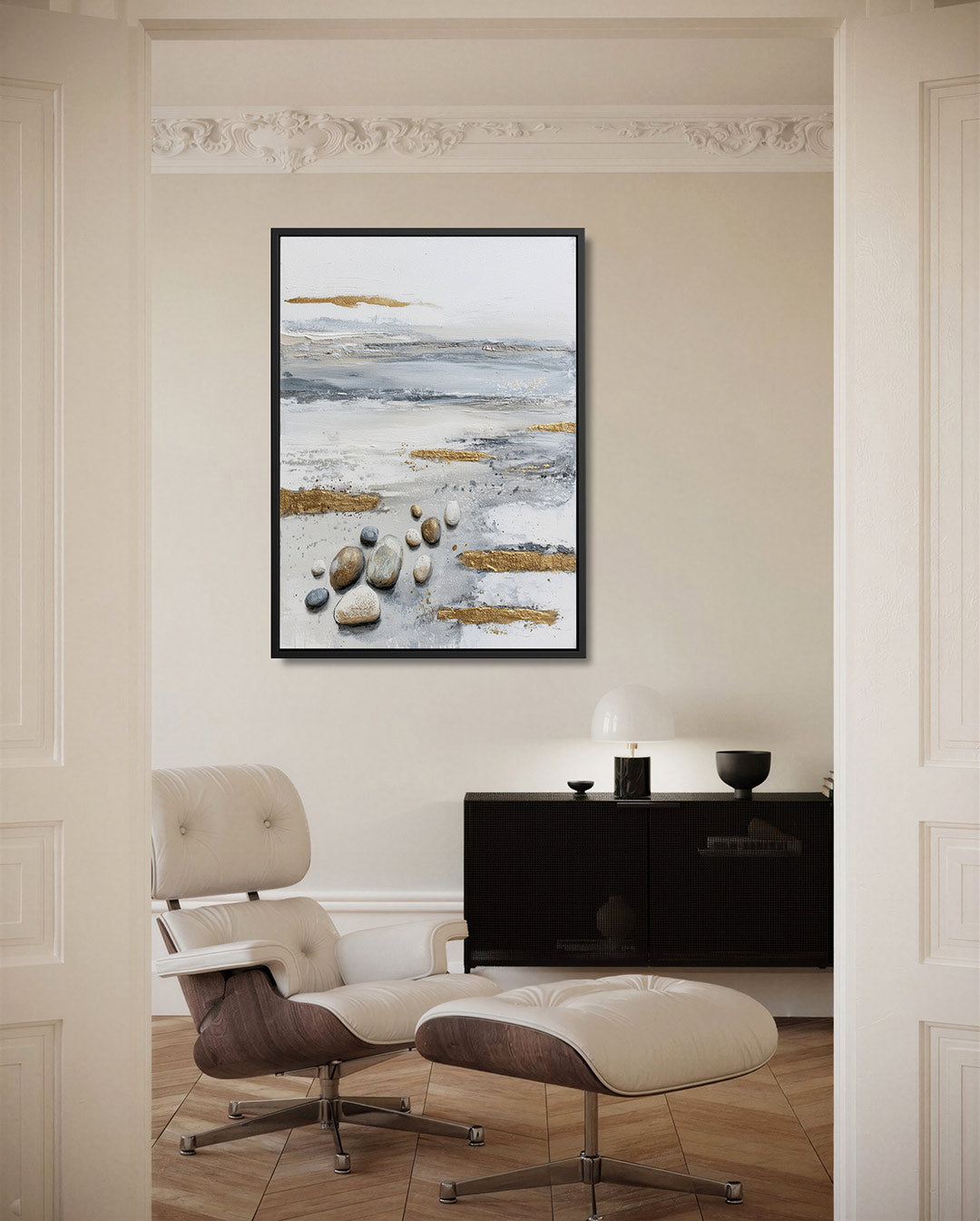 Rustige kustlijn – moderne staande wandkunst