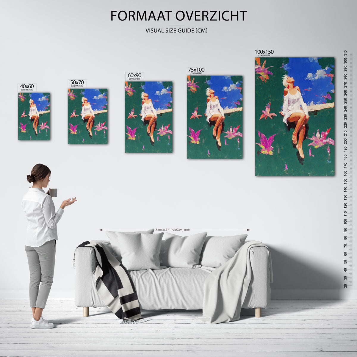 Zonnige droom – moderne staande wandkunst