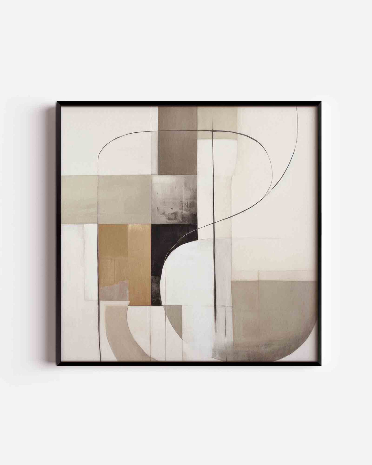 Abstracte vormen – zacht abstracte vierkante poster als wanddecoratie