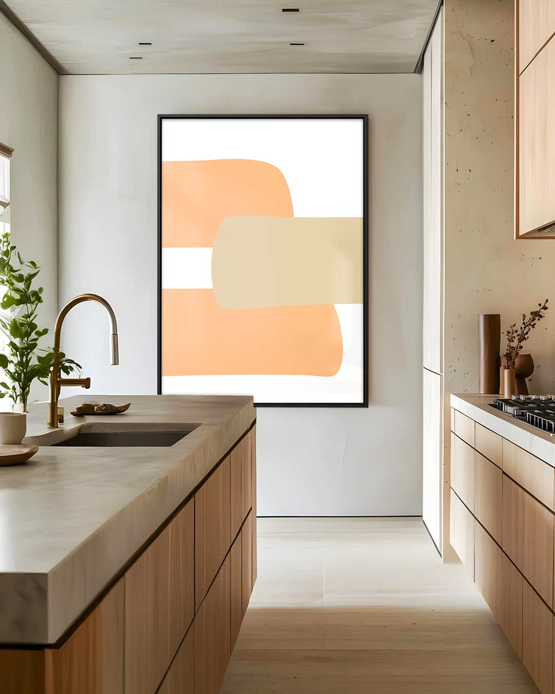Zonnige Abstractie – dibond wanddecoratie in staand formaat