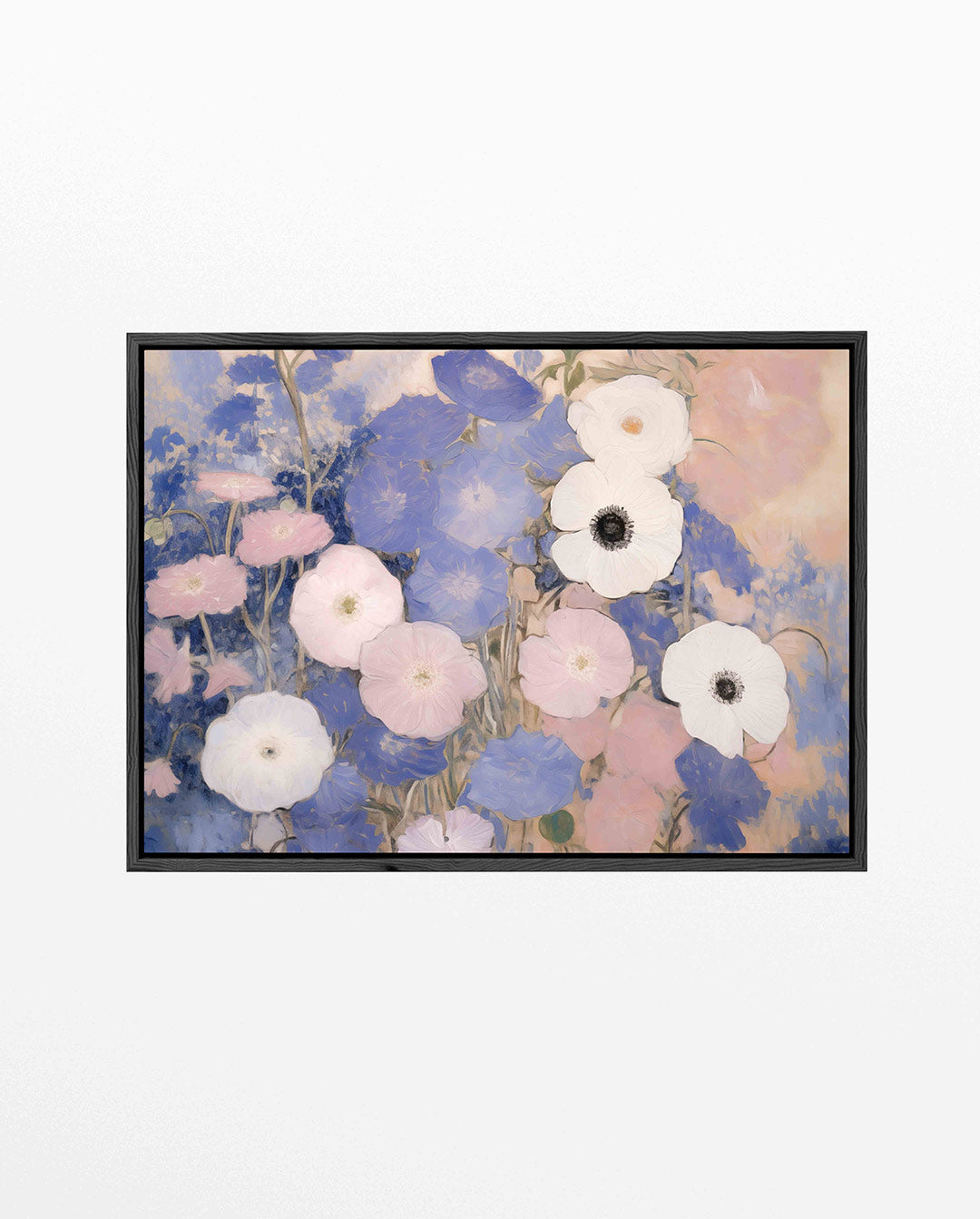 Bloemen in zachte tinten – liggend bloemen kunstwerk