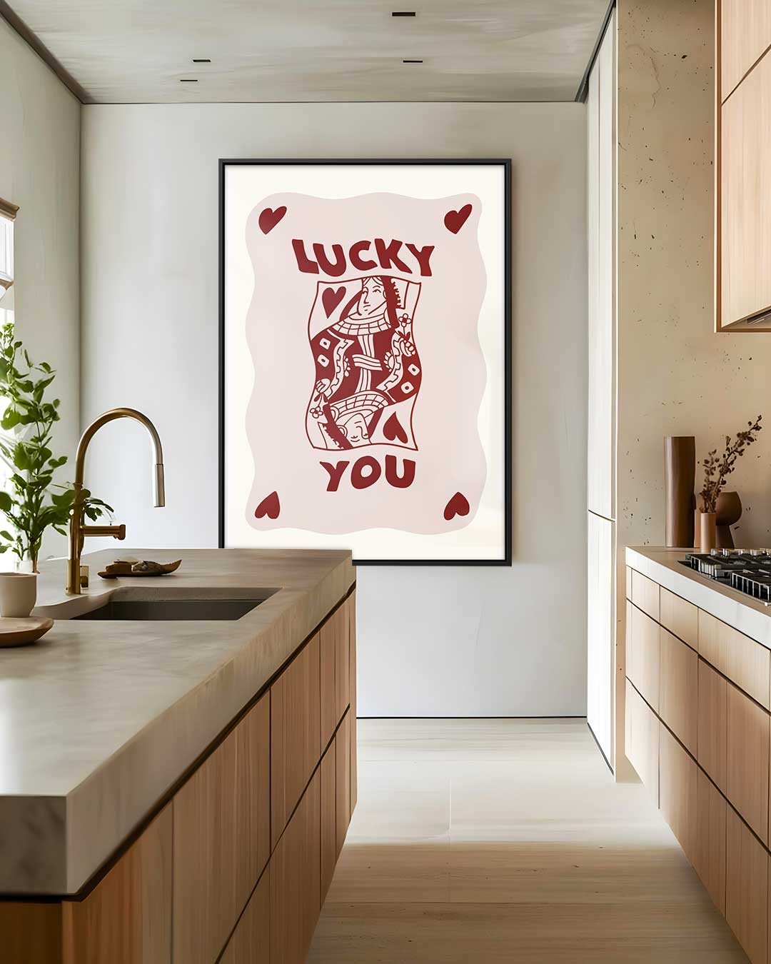 Lucky You Speelkaart Kunst – staande wandkunst voor woonkamer of interieur