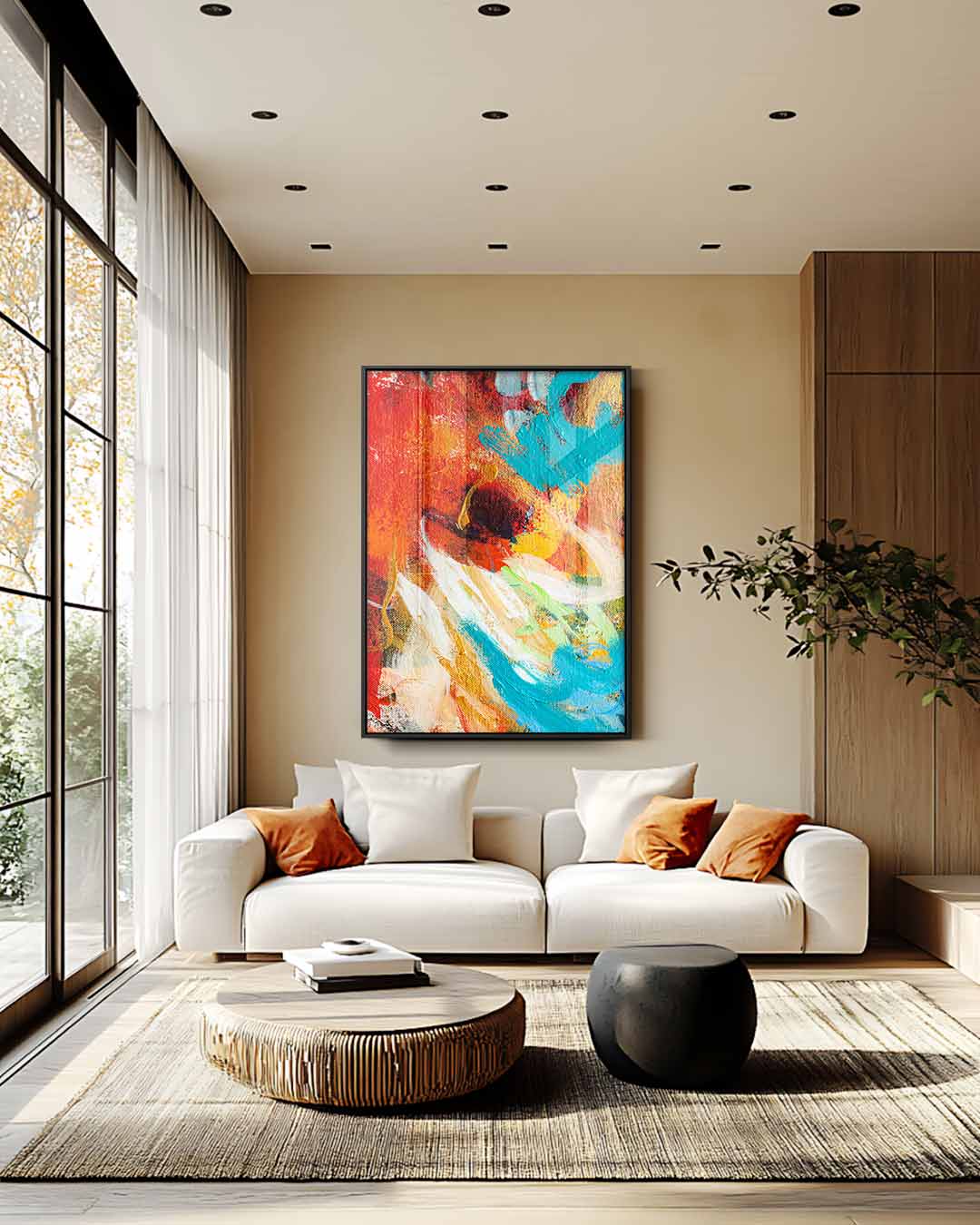 Kleurrijke Expressie – staand kunstwerk voor modern interieur