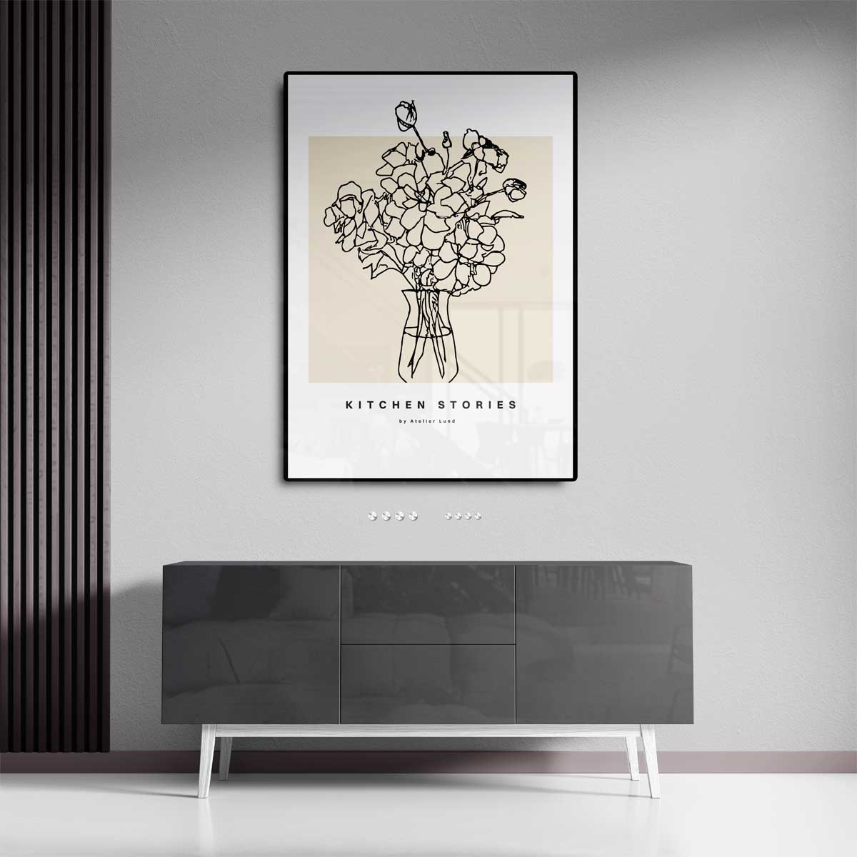 Kitchen Stories Bloemenschilderij – canvas kunstwerk als wanddecoratie