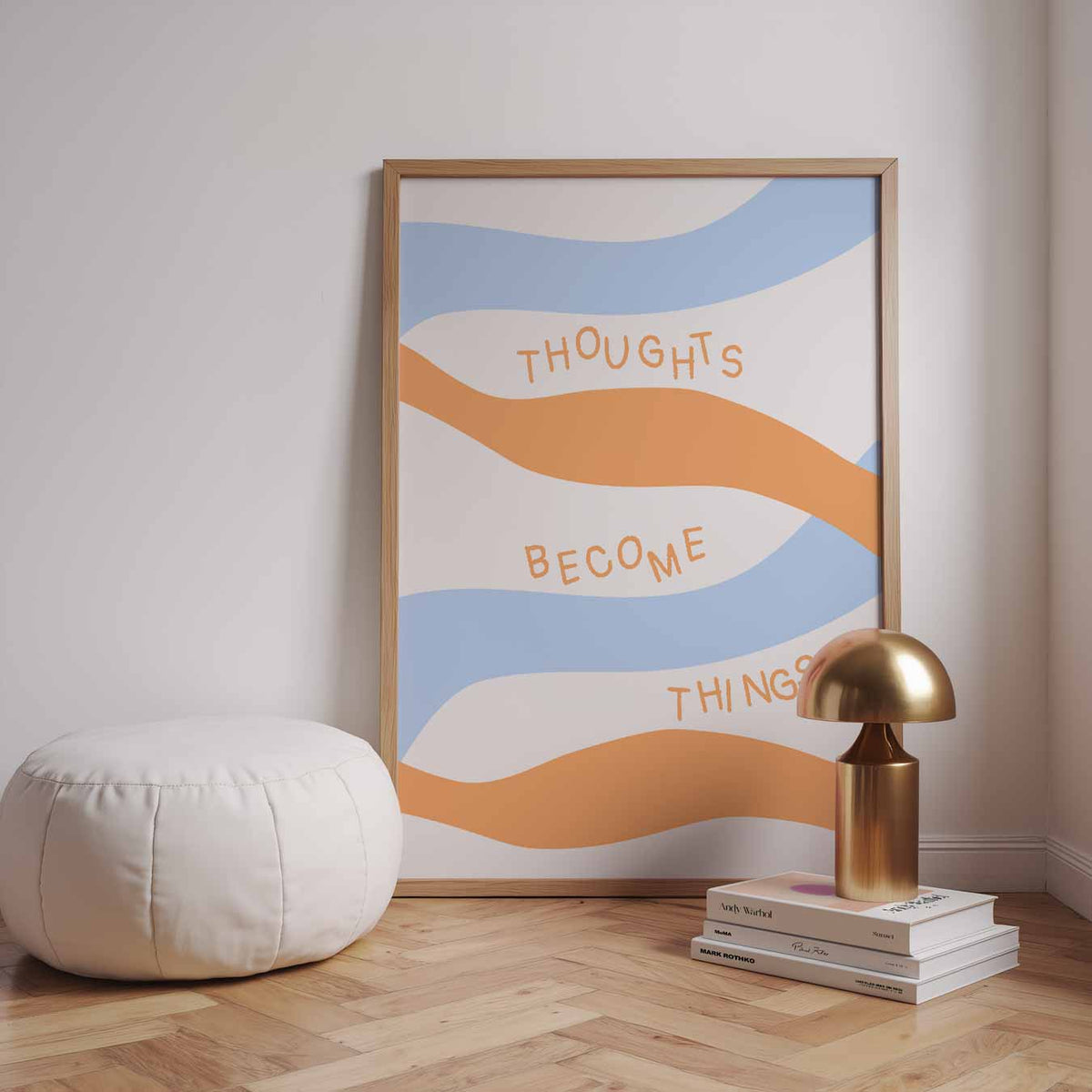 Inspirerende Golven – staande muurposter met quote