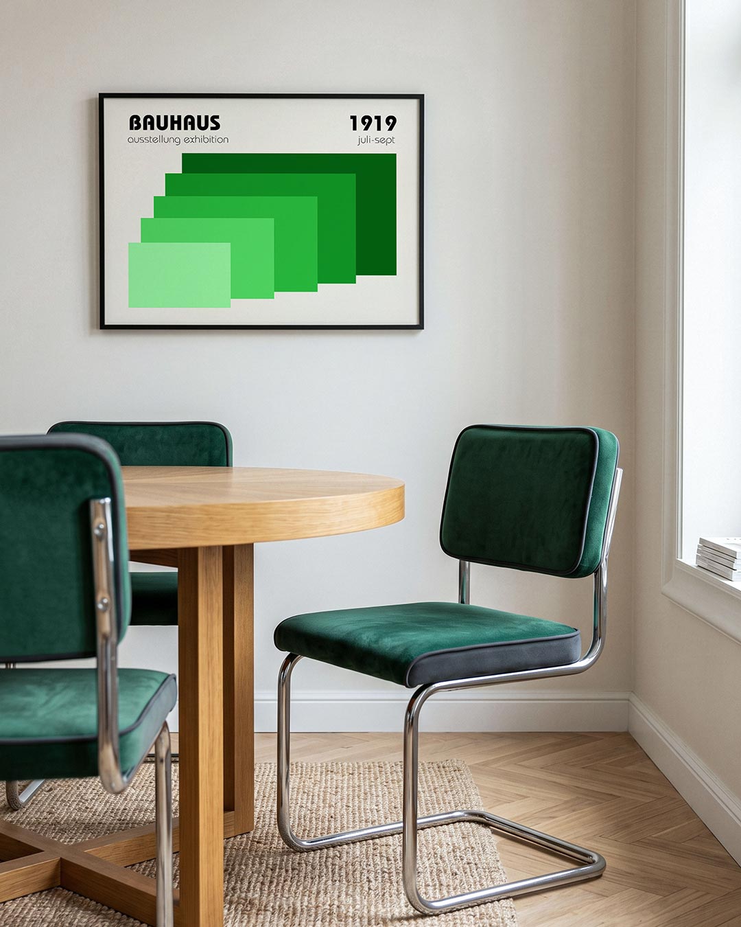 Vorm en balans – liggende Bauhaus poster voor aan de muur